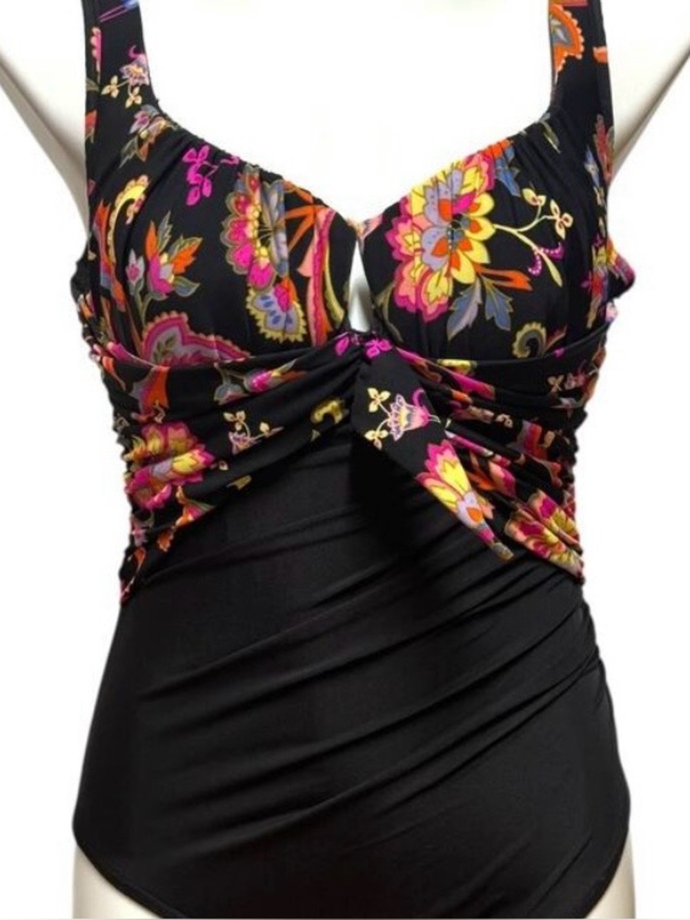 Miraclesuit Black Floral One-Piece Swimsuit